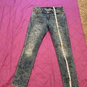 Lucky Brand Blue Floral Skinny Jeans